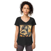 Music Speaks, Guitar Roars Women’s Fitted V-neck T-shirt - Beyond T-shirts